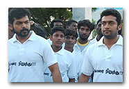 Suriya & Karthi join protestors in Tidel Park