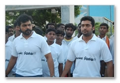 Suriya & Karthi join protestors in Tidel Park - Images