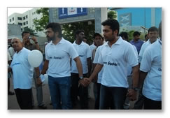 Suriya & Karthi join protestors in Tidel Park - Images