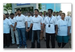 Suriya & Karthi join protestors in Tidel Park - Images