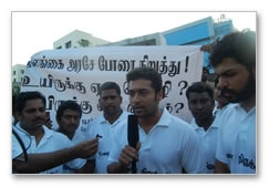 Suriya & Karthi join protestors in Tidel Park - Images