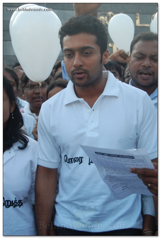 Suriya & Karthi join protestors in Tidel Park - Images