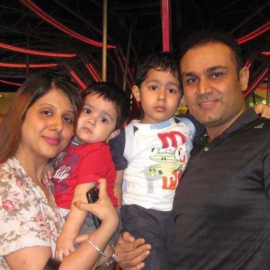 Sehwag with family