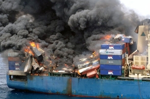 Cargo ship catches fire near Colombo
