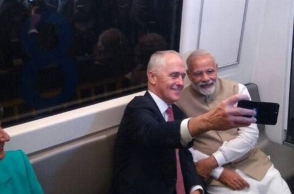 PM Modi takes metro ride with Aussie PM Malcolm Turnbull