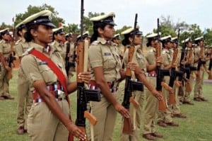 Women constitute about 7% of police forces