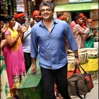 A new still of Ajith and Lakshmi Menon from Thala 56 was released yesterday