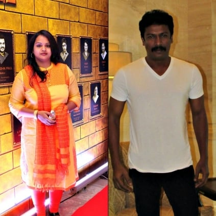Geegee and Samuthirakani get the Best Dubbing Artists medals in the Female and Male category at the BW Gold Awards function