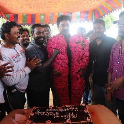 Actor Samuthirakani celebrated his Birthday in the sets of Achamindri today, the 26th April