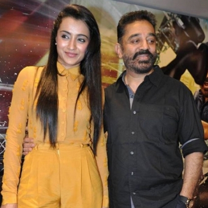 Trisha confronts Kamal Haasan for an action sequence in Thoongavanam.