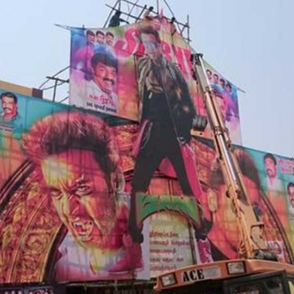 Suriya's fans in Hosur have created a huge cut out of Massu