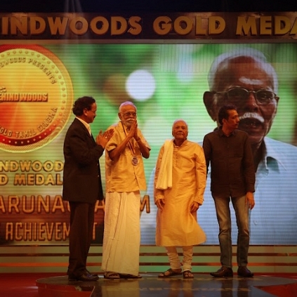 Legend Panchu Arunachalam gets the lifetime achievement award in Behindwoods Gold Medals