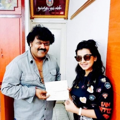 Nikki Galrani donates three lakhs to Nadigar Sangam