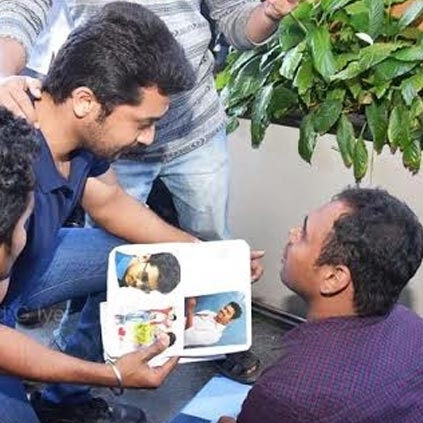 A fan asks Suriya to deliver a gift to Vijay