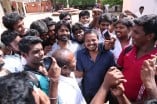Team Vanavarayan Vallavarayan Meets Fans in Theater 
