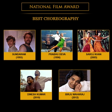 National Film Award for Best Choreography – (5 Times)