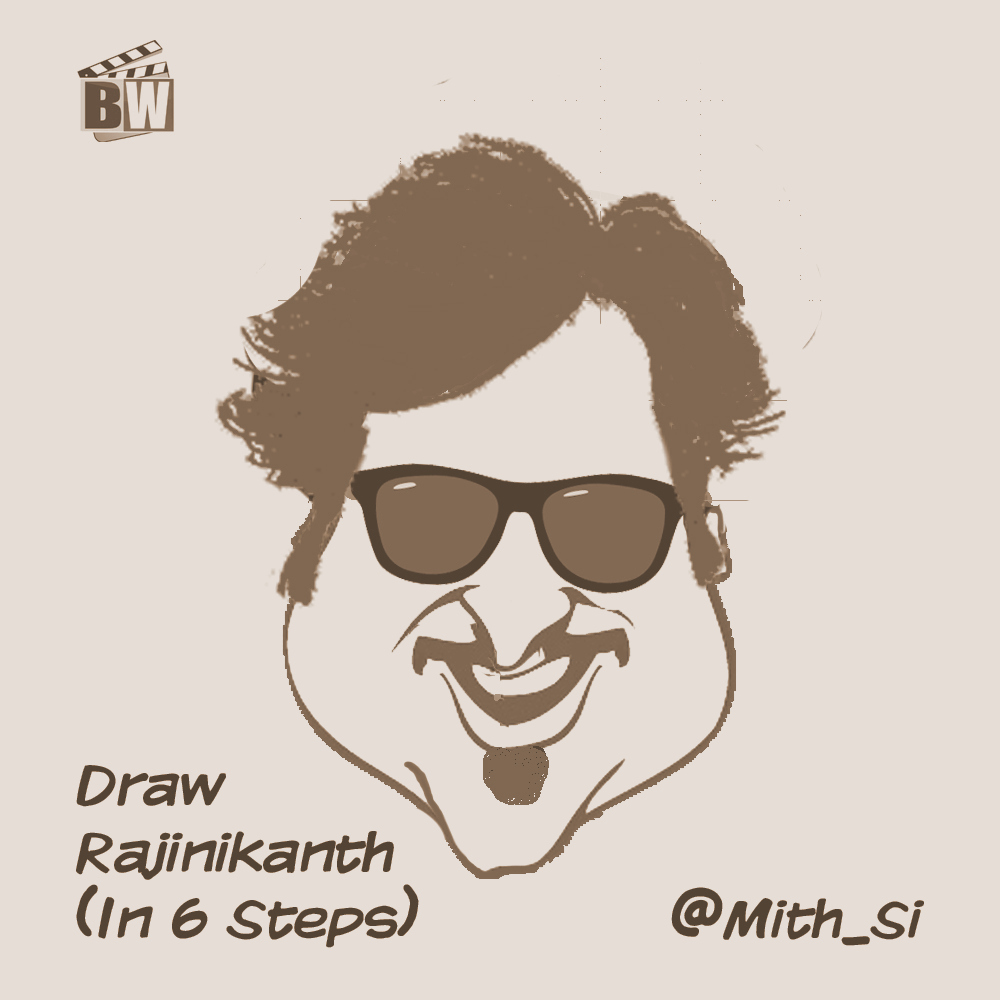 Step 6: Erase off the Grid Lines... And, Your Thalaivar Caricature is Ready...