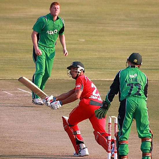 Ed Rainsford hits Kevin 'O' Brien- Zimbabwe vs Ireland, Harare, 2010