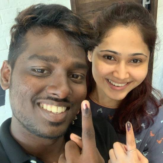 Atlee And Priya | Tamil Film Personalities Casting Their Vote For 2019 ...