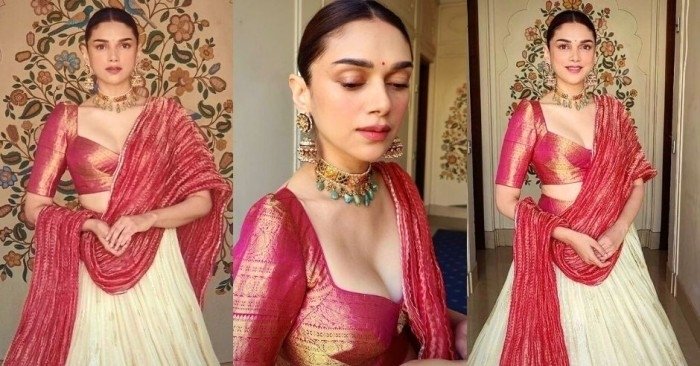 Aditi Rao Hydari Shines In A Black And Red Skirt Combination