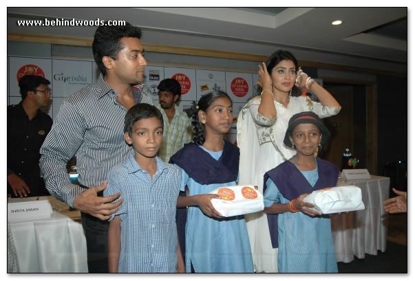 Suriya/Shriya experience the Joy of Giving - images