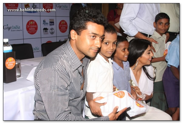 Suriya/Shriya experience the Joy of Giving - images