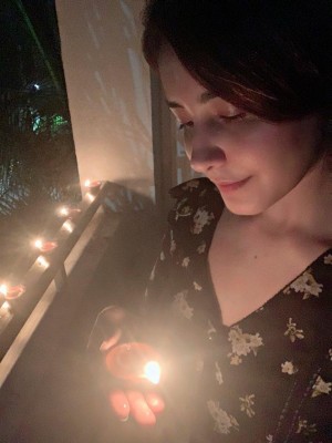 Celebrities photos with Diya and Torchlights to stand united against Corona