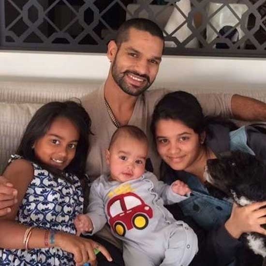 Shikhar Dhawan with his kids