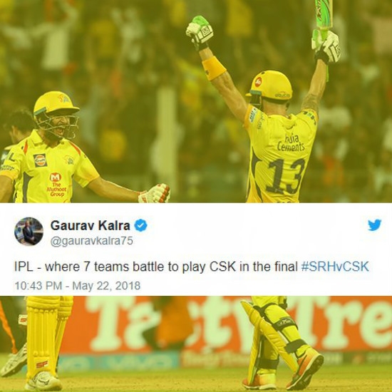 Twitter reacts as CSK storms into the final of IPL 2018