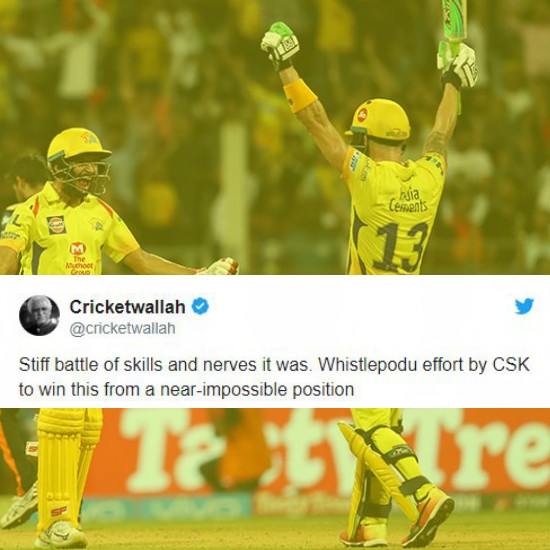 Twitter reacts as CSK storms into the final of IPL 2018