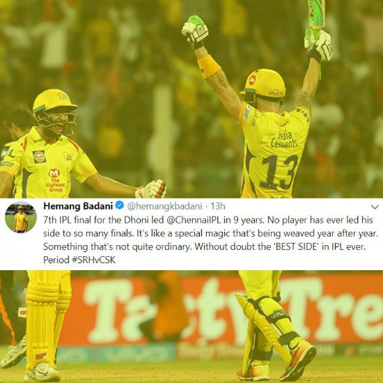 Twitter reacts as CSK storms into the final of IPL 2018