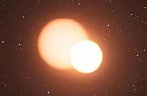 Eclipses of binary star shed light on orbiting exoplanet