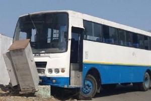 2 teens drive parked bus, crash it