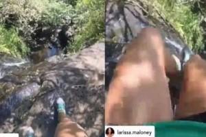 Girl slips, falls from 50 feet - video captures chilling moments!