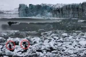 Shocking Video! Tourists run as glacier collapses