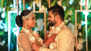 Actress Reshma Muralidharan and Actor Madhan Pandian wedding reception