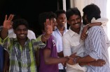 Team Vanavarayan Vallavarayan Meets Fans in Theater 