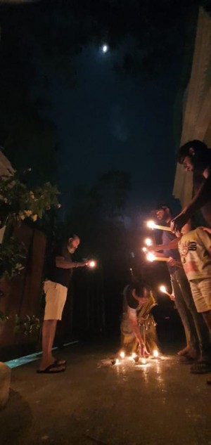 Celebrities photos with Diya and Torchlights to stand united against Corona