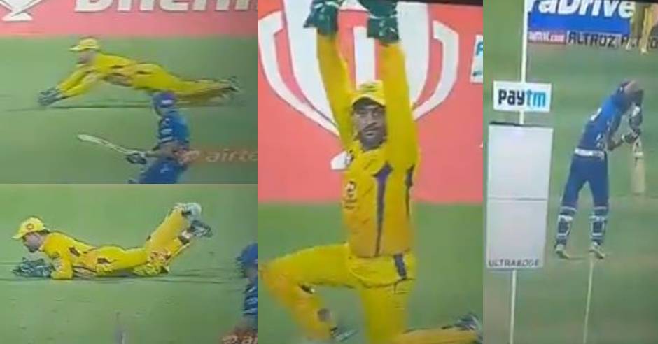 IPL 2020: MS Dhoni excellent catch against Mumbai Indians