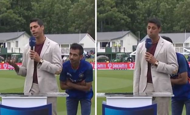 chahal hide back nehra in pre match segment leaves fans in splits