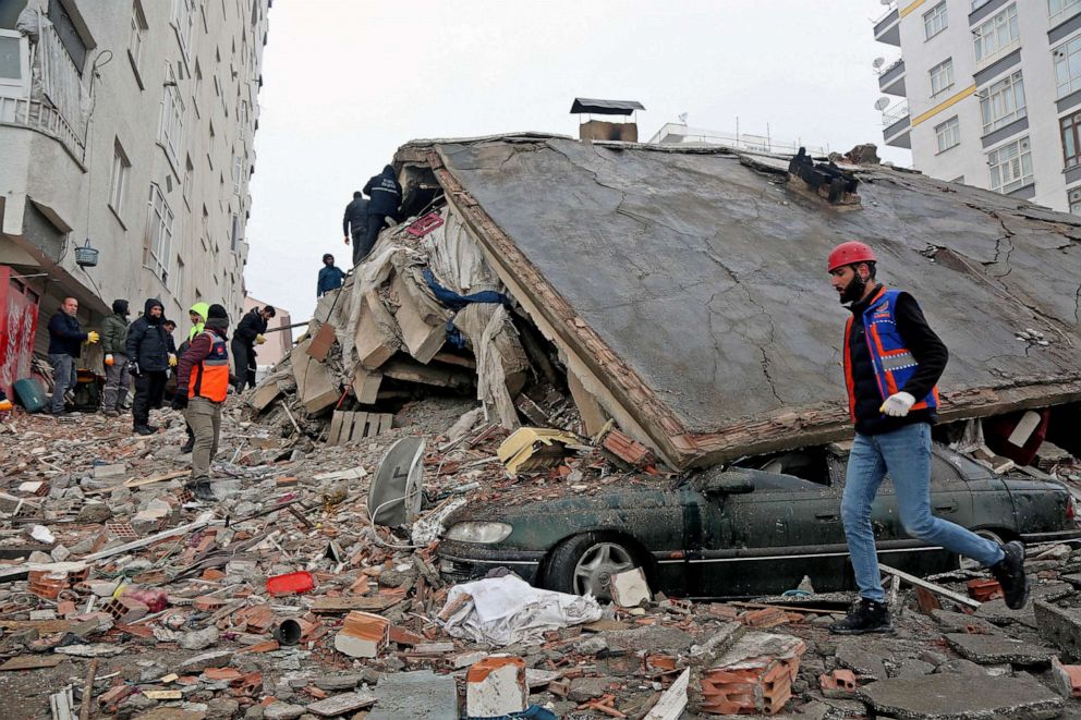 Historical Gaziantep castle destroyed after earthquake in turkey